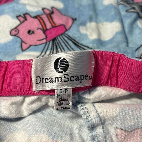 When Pigs Fly Flannel Pajama Pants Small Drawstring Dreamscape - Picture 4 of 6